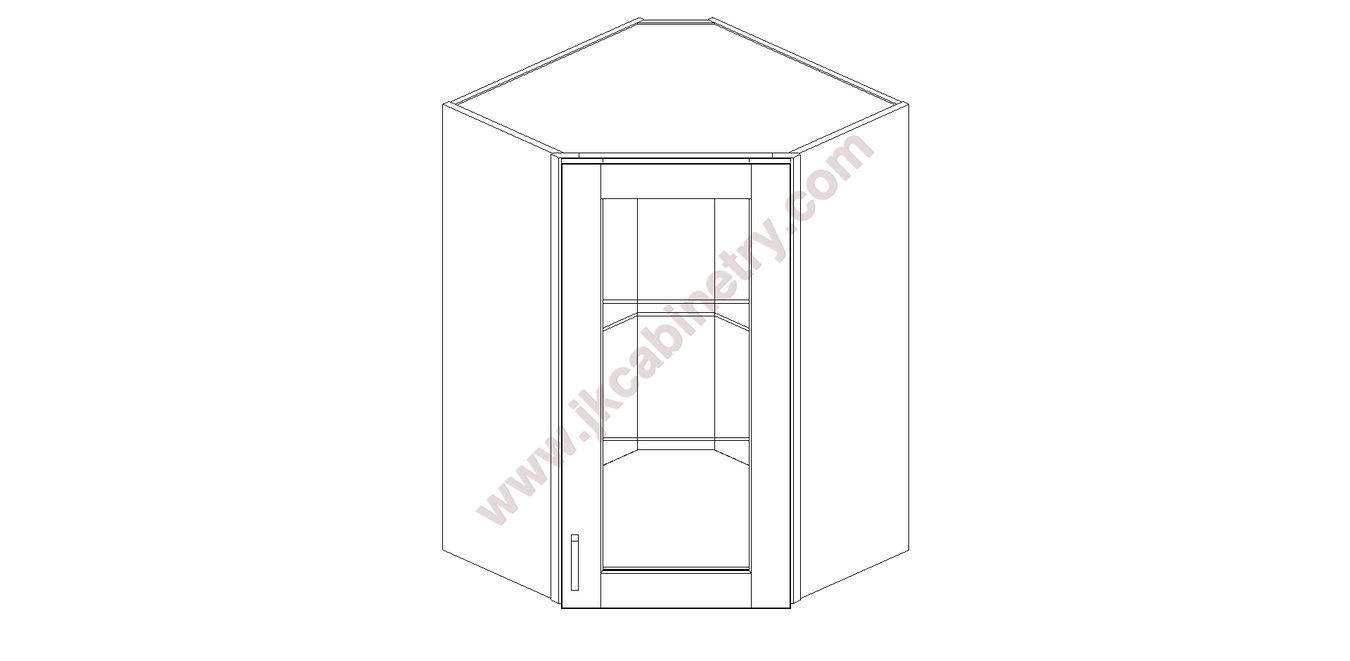 Wall Diagonal Glass Cabinet